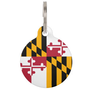 Maryland State Flag Colours Graphic Pet Tag