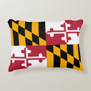 Maryland State Flag Colours Style Decorative Cushion