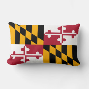 Maryland State Flag Colours Style Lumbar Cushion