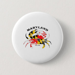 Maryland State Flag Crab Pride Annapolis Ltimore F 6 Cm Round Badge