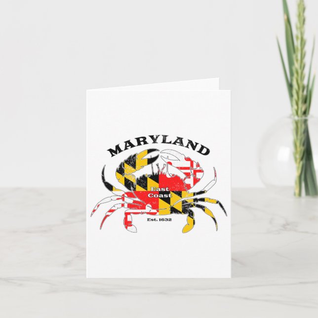 Maryland State Flag Crab Pride Annapolis Ltimore F Card (Front)