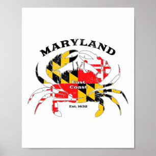 Maryland State Flag Crab Pride Annapolis Ltimore F Poster