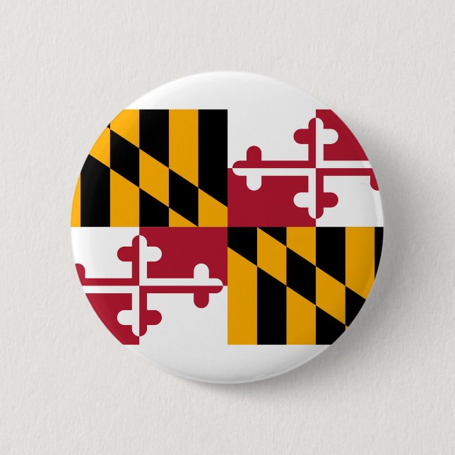 Maryland State Flag Design 6 Cm Round Badge (Front)