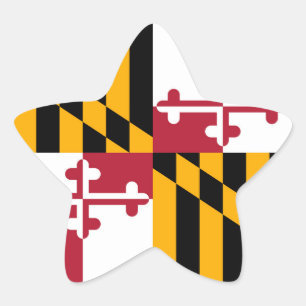 Maryland State Flag Design Accent Star Sticker