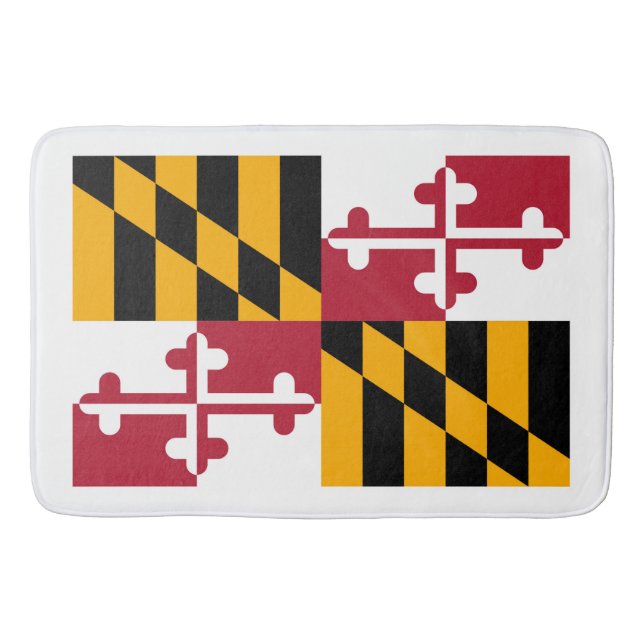 Maryland State Flag Design Bath Mat (Front)