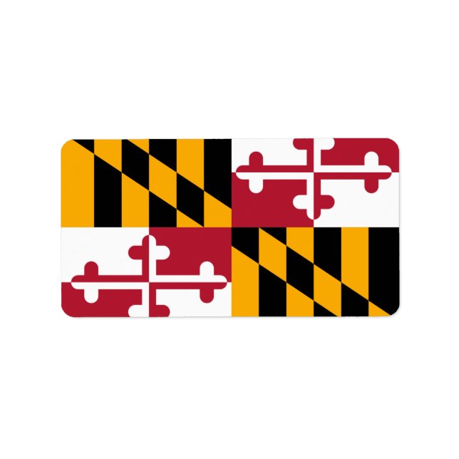 Maryland State Flag Design Decoration Label (Front)