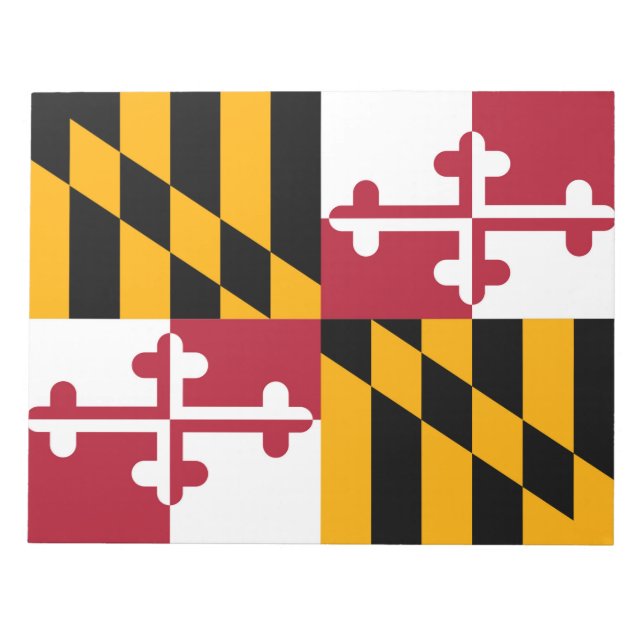 Maryland State Flag Design Decoration Notepad (Front)