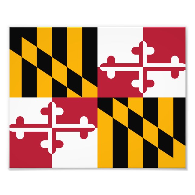 Maryland State Flag Design Decoration Photo Print (Front)