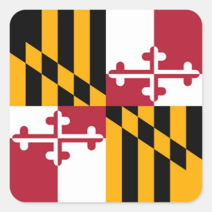 Maryland State Flag Design Decoration Square Sticker