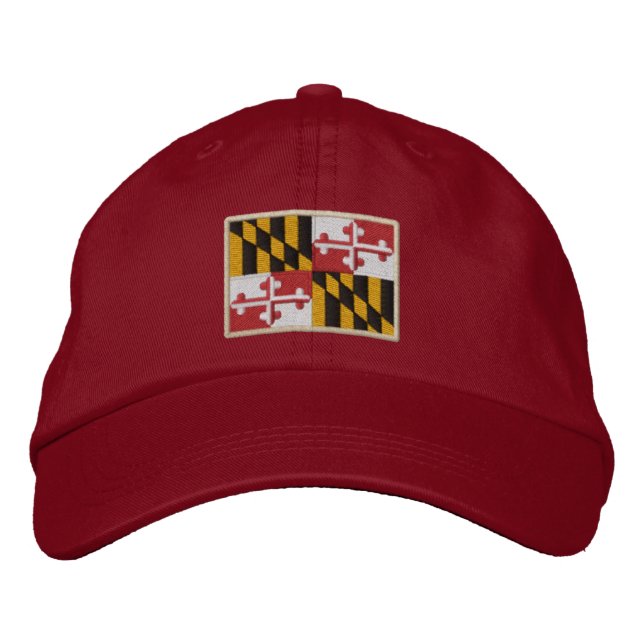 Maryland State Flag Design Embroidered Hat (Front)