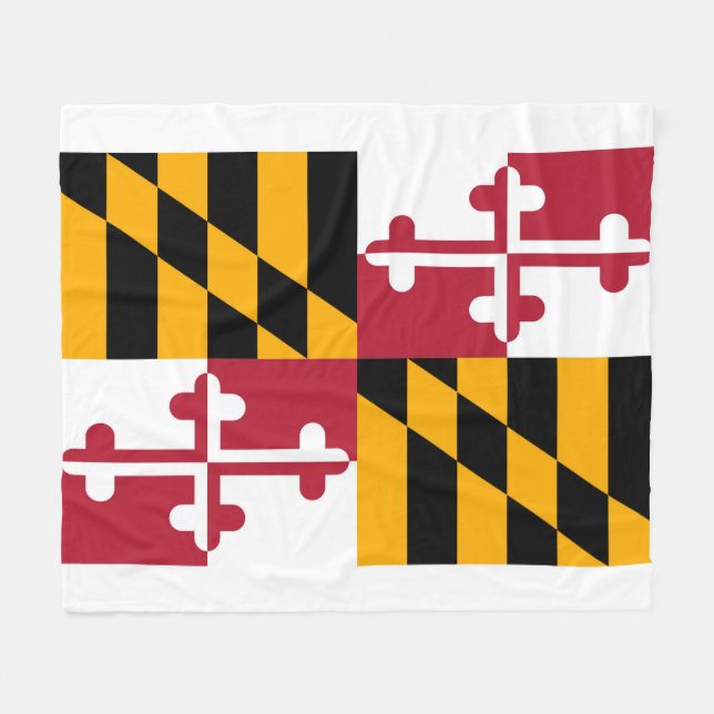 Maryland State Flag Design Fleece Blanket (Front (Horizontal))