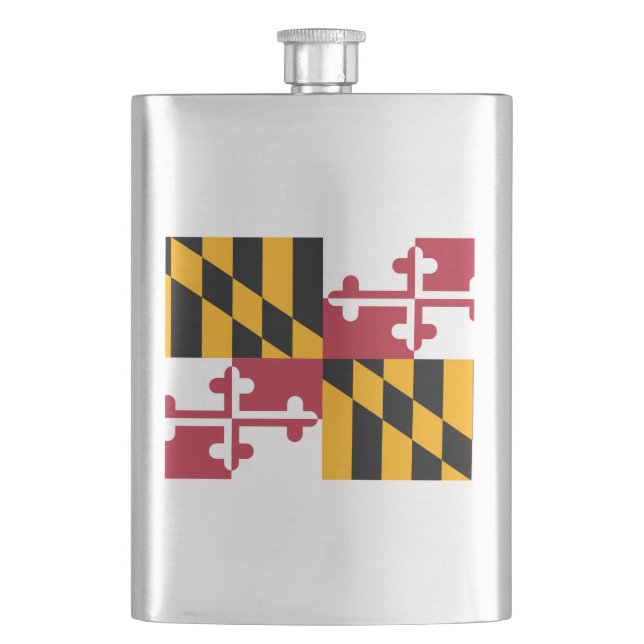 Maryland State Flag Design Hip Flask (Front)