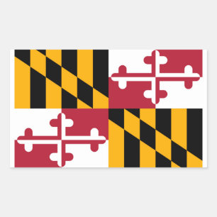 Maryland State Flag Design Rectangular Sticker