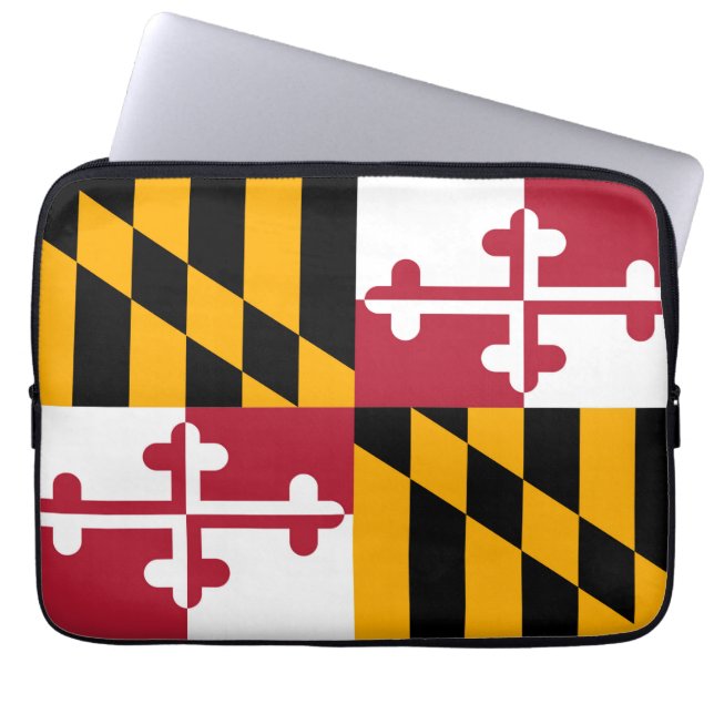 Maryland State Flag Design Style Laptop Sleeve (Front)