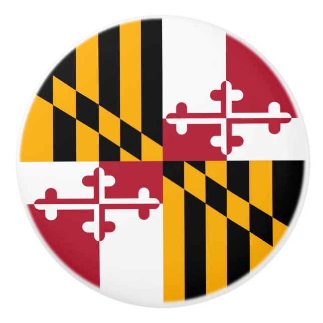 Maryland State Flag Festive Design Ceramic Knob (Front)