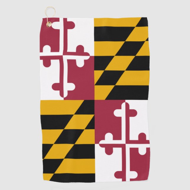 Maryland State Flag Golf Towel (Front)