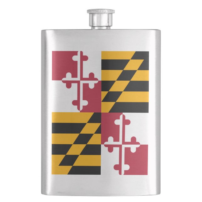 Maryland State Flag Graphic Hip Flask (Front)