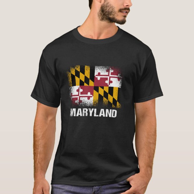 Maryland State Flag Long Sleeve T Shirt (Front)