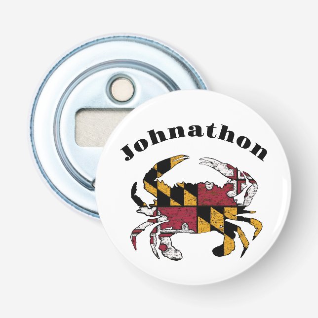 Maryland State Flag Maryland Crab  Bottle Opener (Front)