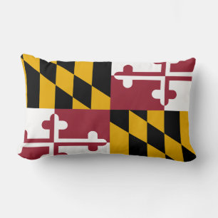 Maryland State Flag Print Patriotic Lumbar Cushion
