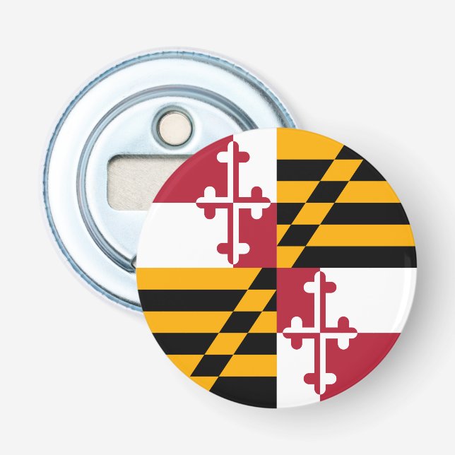 Maryland State Flag Style Decor Bottle Opener (Front)