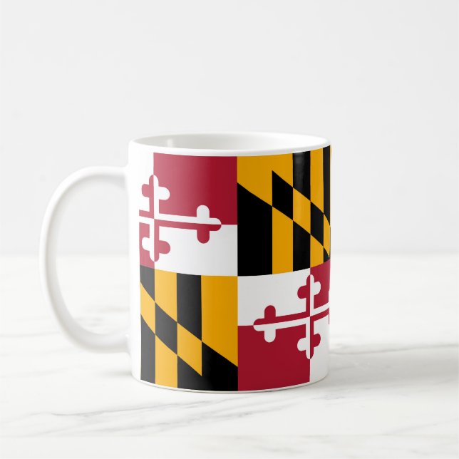 Maryland State Flag Style Decor Coffee Mug (Left)