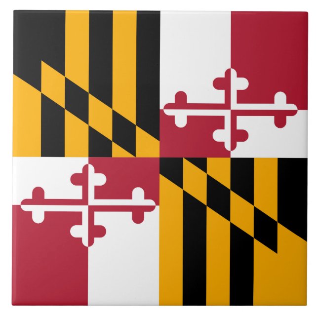Maryland State Flag Style Decor Tile (Front)