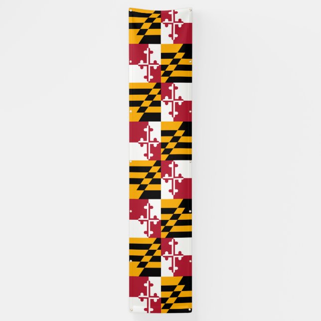 Maryland State Flag Stylish Decor Banner (Vertical)