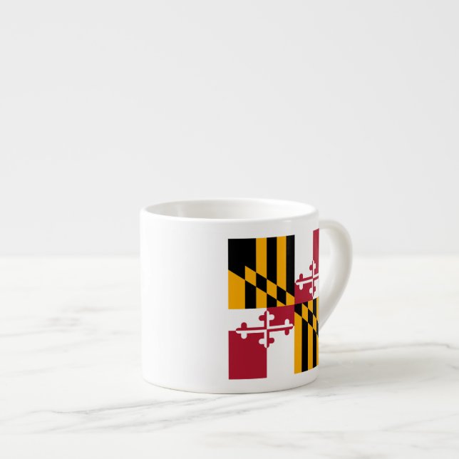 Maryland State Flag Stylish Display Espresso Cup (Front Right)