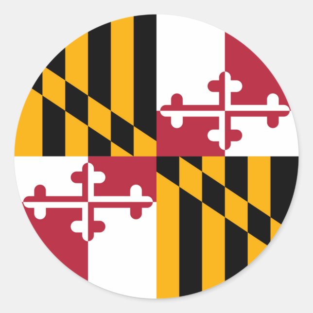 Maryland State Flag Stylish Graphic Classic Round Sticker (Front)