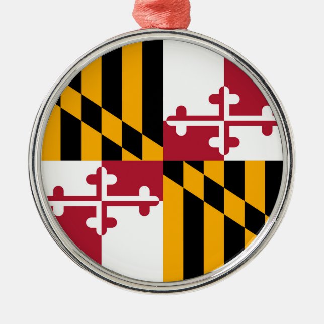 Maryland State Flag Stylish Graphic Metal Ornament (Front)
