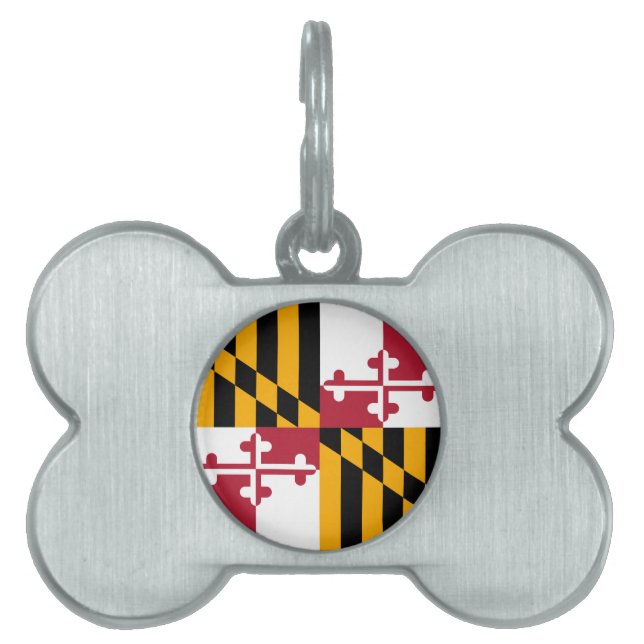 Maryland State Flag Stylish Graphic Pet Name Tag (Front)