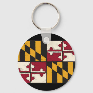 Maryland State Flag Swag Merchandise  Key Ring
