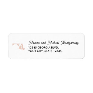 MARYLAND State Map with Heart - ANY COLOR  Return Address Label