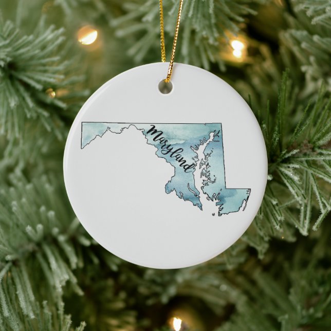 Maryland State Painting Illustration Ornament (Tree)