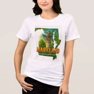 Maryland State Pride Artistic T-Shirt – Tri-Blend Shirt