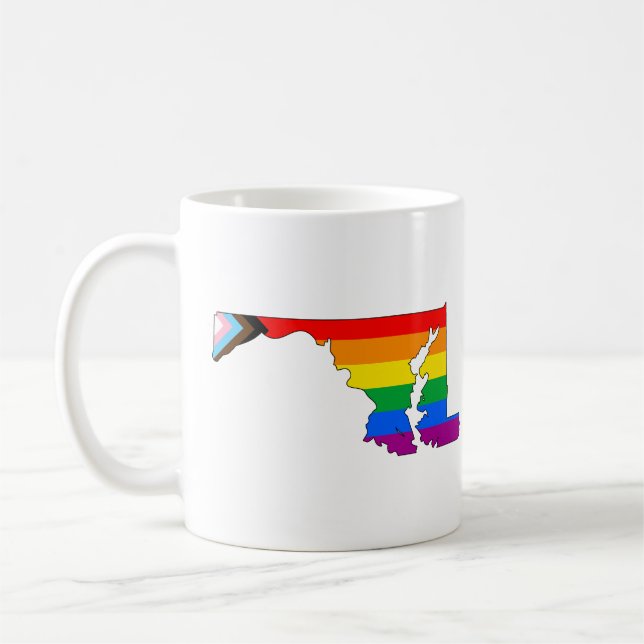 Maryland State Pride LGBTQ Progress Pride Coffee Mug (Left)