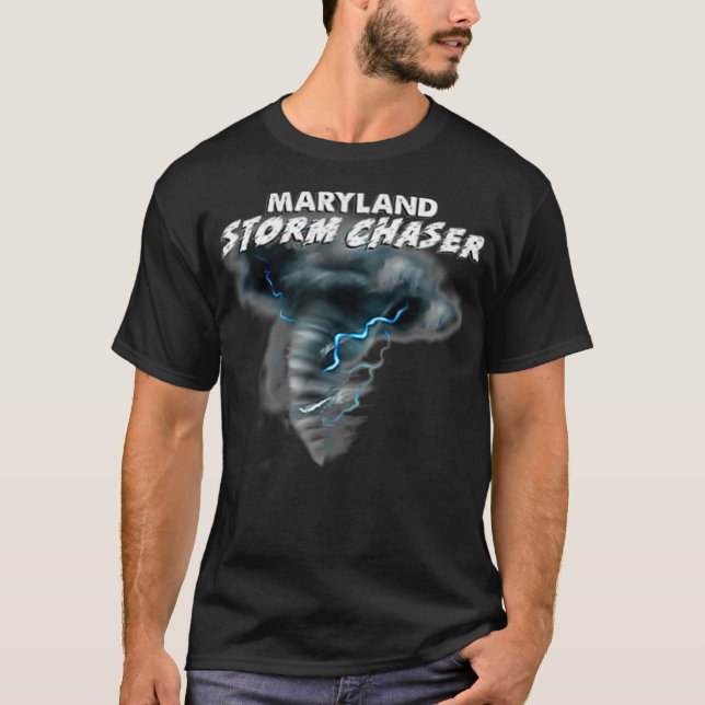 Maryland Storm Chaser Severe Weather  Tornado T-Shirt (Front)