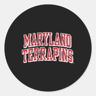 Maryland Terra Blockbusted Distressed Classic Round Sticker