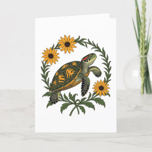 Maryland Terrapin And Black Eyed Susan Flowers Holiday Card