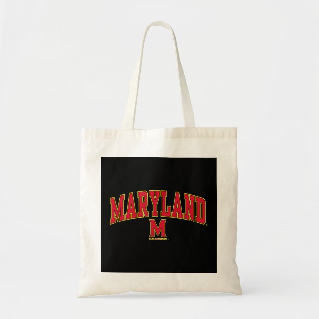 Maryland Terrapins Arch Over Black Officially Lice Tote Bag (Front)