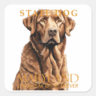 Maryland Territory Dog The Retriever 2 Square Sticker