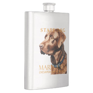 Maryland Territory Dog The Retriever Hip Flask