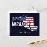 Maryland United States Retro State Map Vintage USA