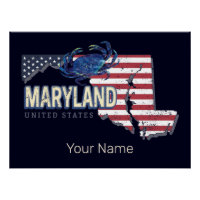 Maryland United States Retro State Map Vintage USA