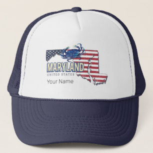 Maryland United States Retro State Map Vintage USA Trucker Hat
