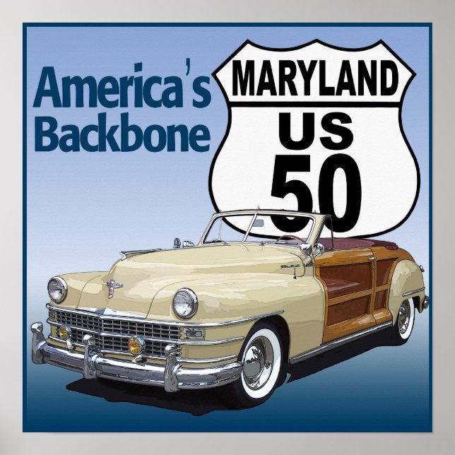 Maryland US Route 50 Poster (Front)