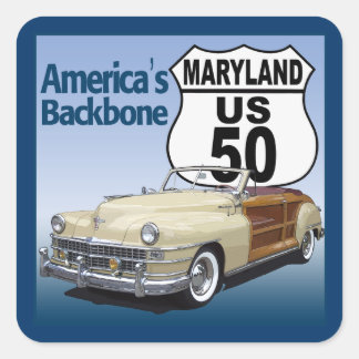 Maryland US Route 50 Square Sticker
