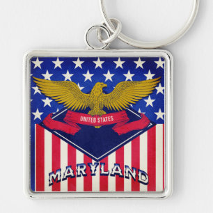 Maryland USA Flag Key Ring