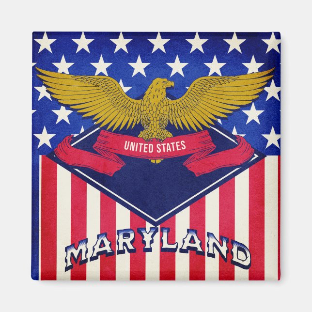 Maryland USA Flag Magnet (Front)